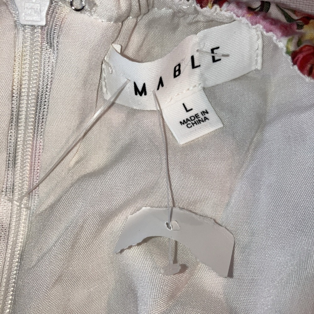 Mabel Gorgeous Floral Cut Out Mini Dress Size L White, Pink, Yellow Flowers - Picture 11 of 16